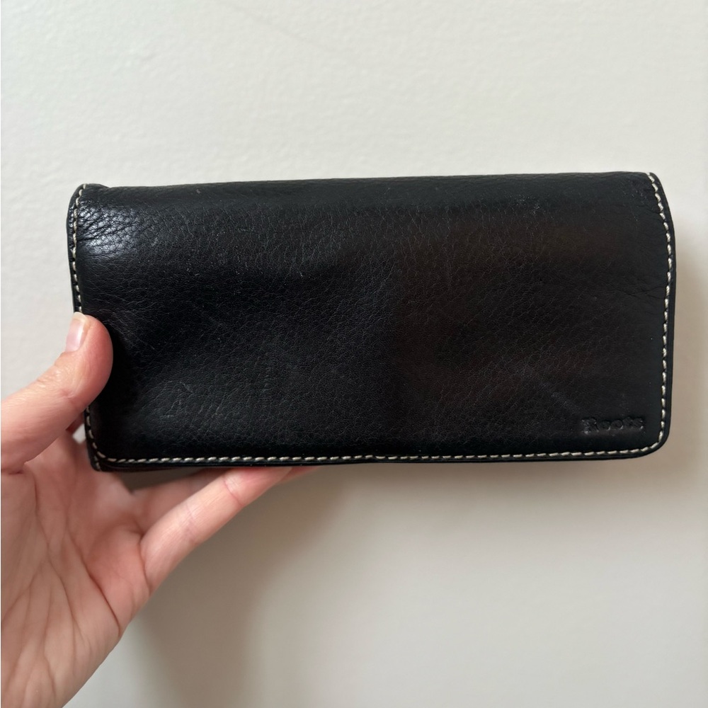 Roots Black Leather Wallet